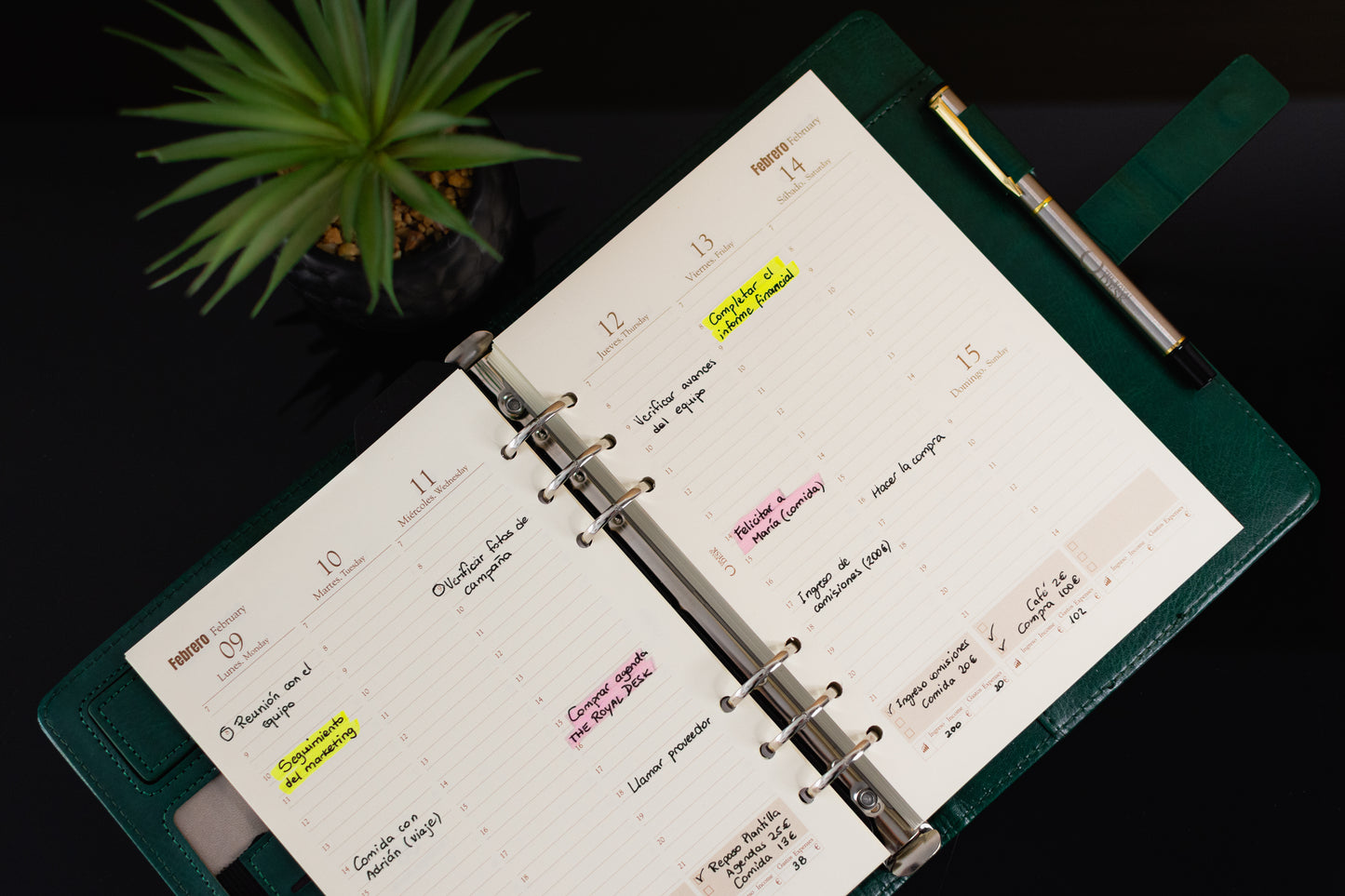 MONTBLANC A5 Vertical | Agenda ejecutiva semana vista (6 anillas)