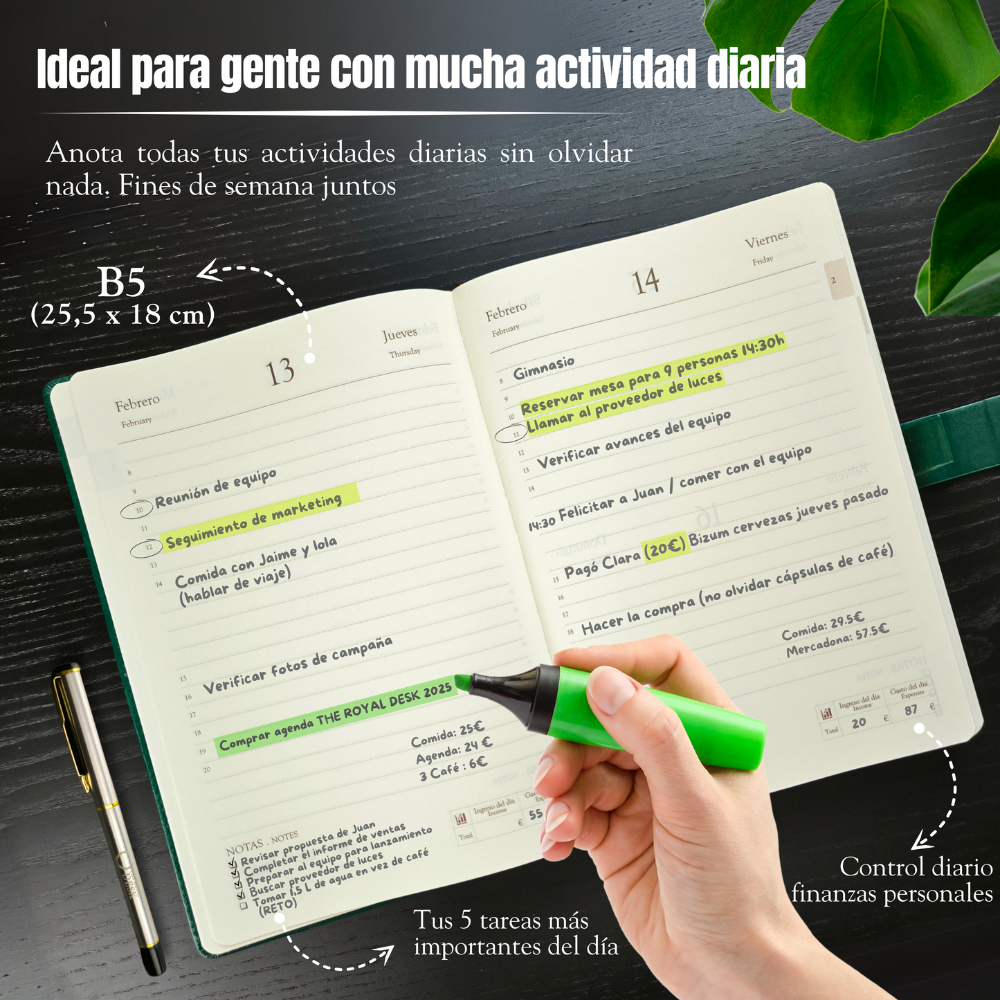 Agenda B5 Regal tamaño ideal (25,5x18 cm)