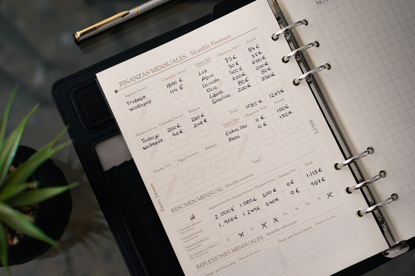 MONTBLANC A5 Vertical | Agenda ejecutiva semana vista (6 anillas)