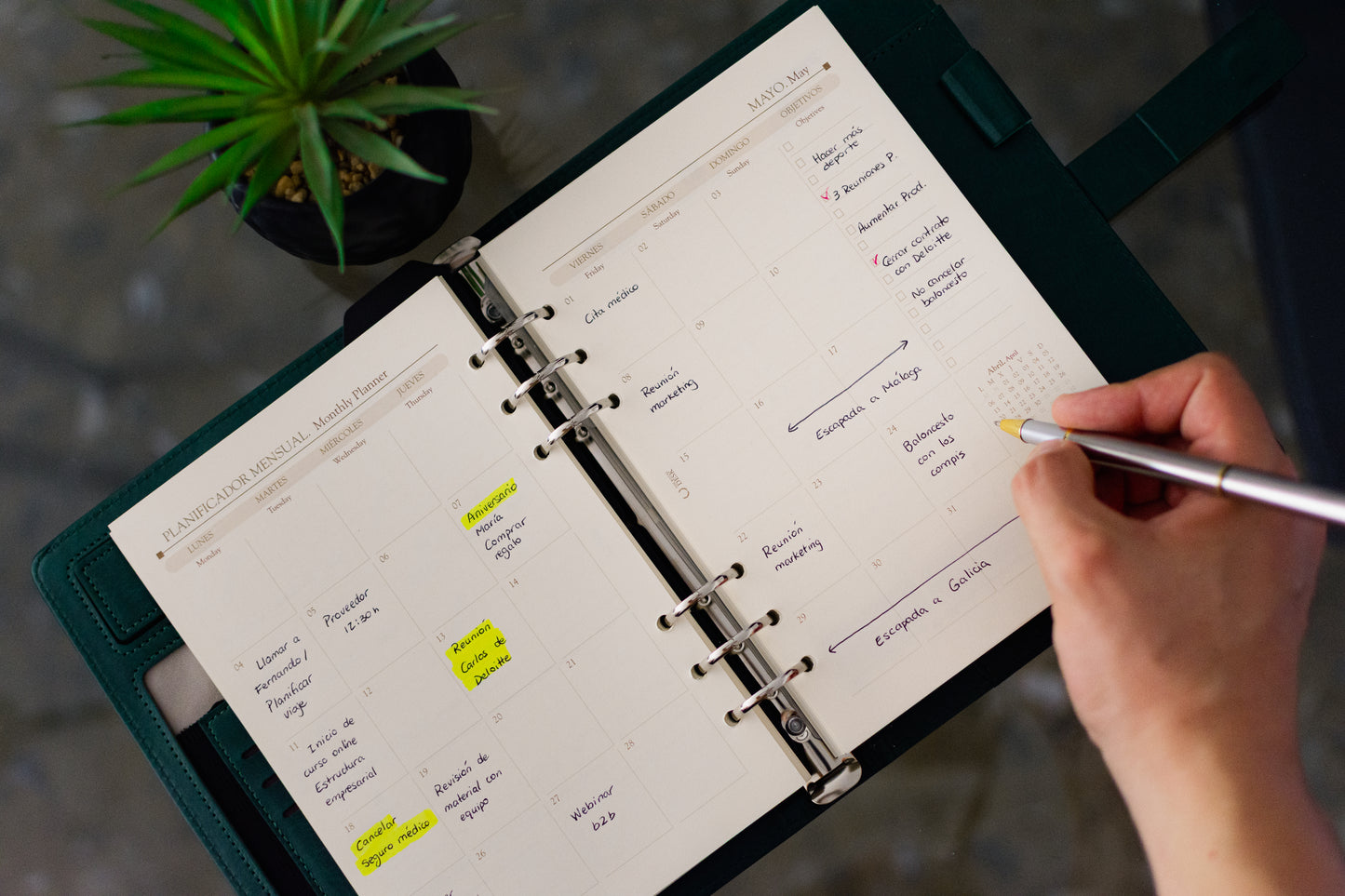 MONTBLANC A5 Vertical | Agenda ejecutiva semana vista (6 anillas)